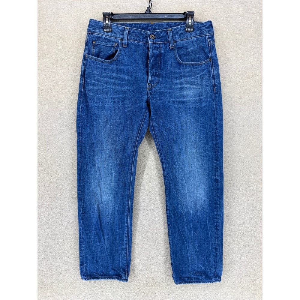 G Star Raw 3301 Deconstructed Straight Jeans‎ Mens Size 32x32 Blue Wash